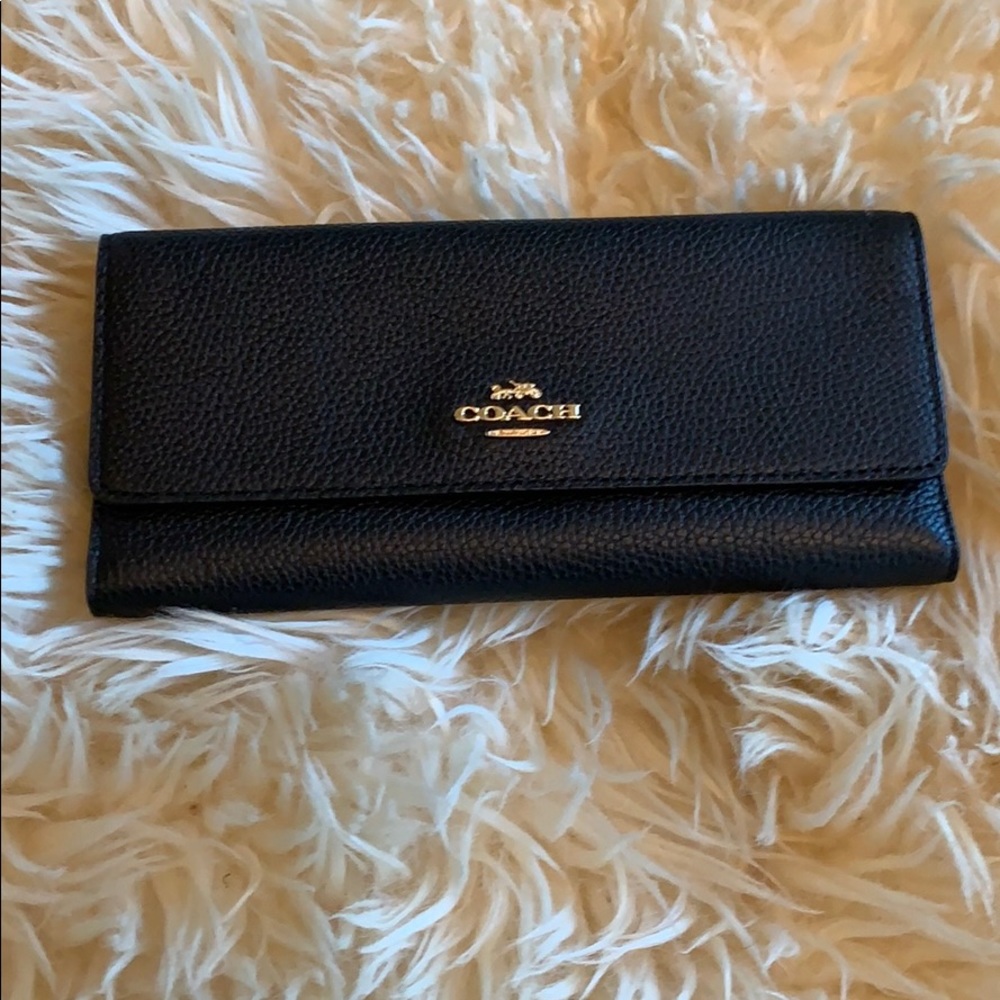 Coach Black Trifold Wallet